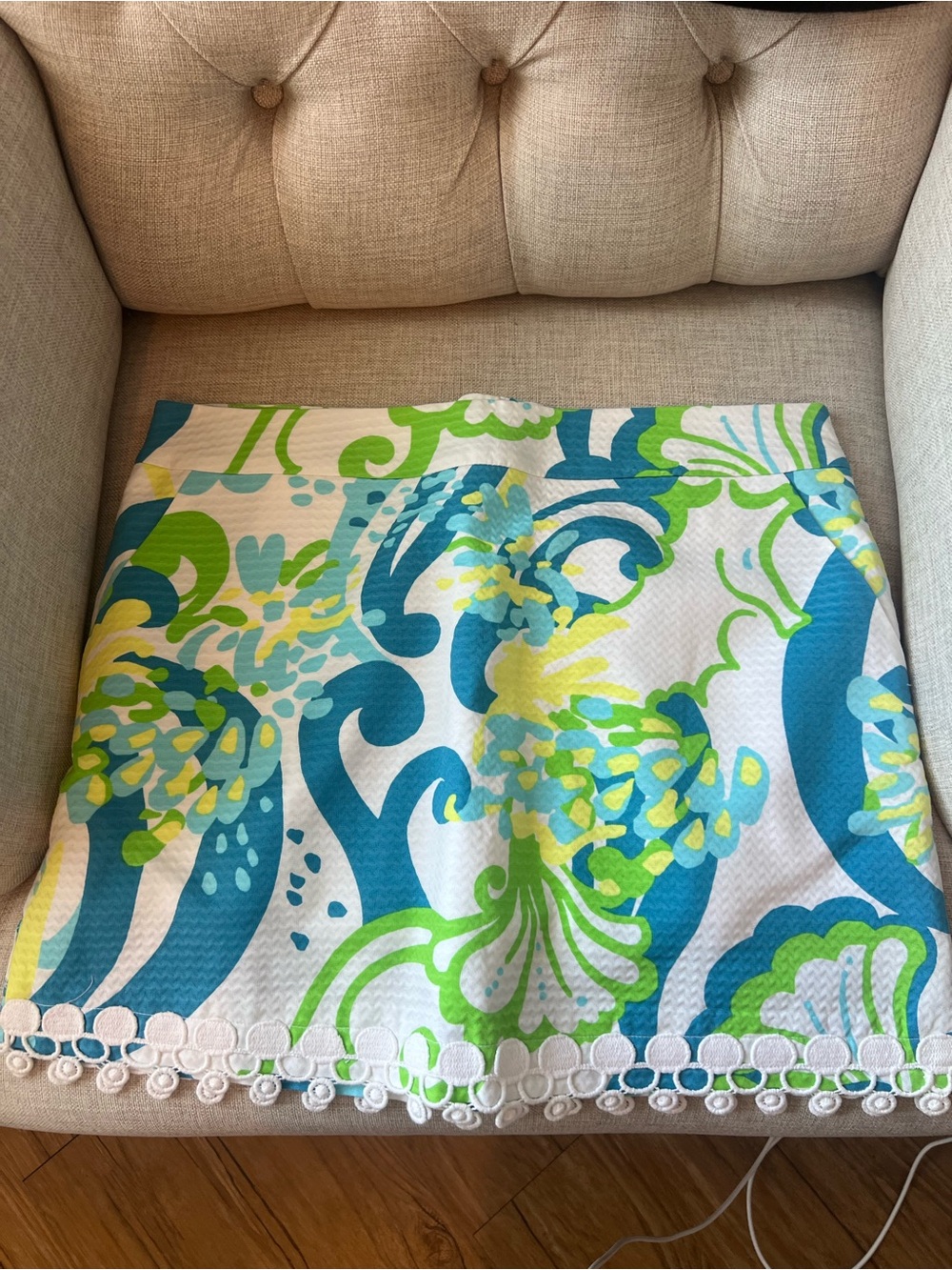 Lilly Pulitzer Blue, Green & Yellow Floral Decorative Throw